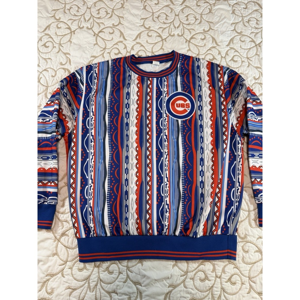Chicago Cubs Adult XL Vintage Style Coogi Aztec All Over Print Sweatshirt MLB